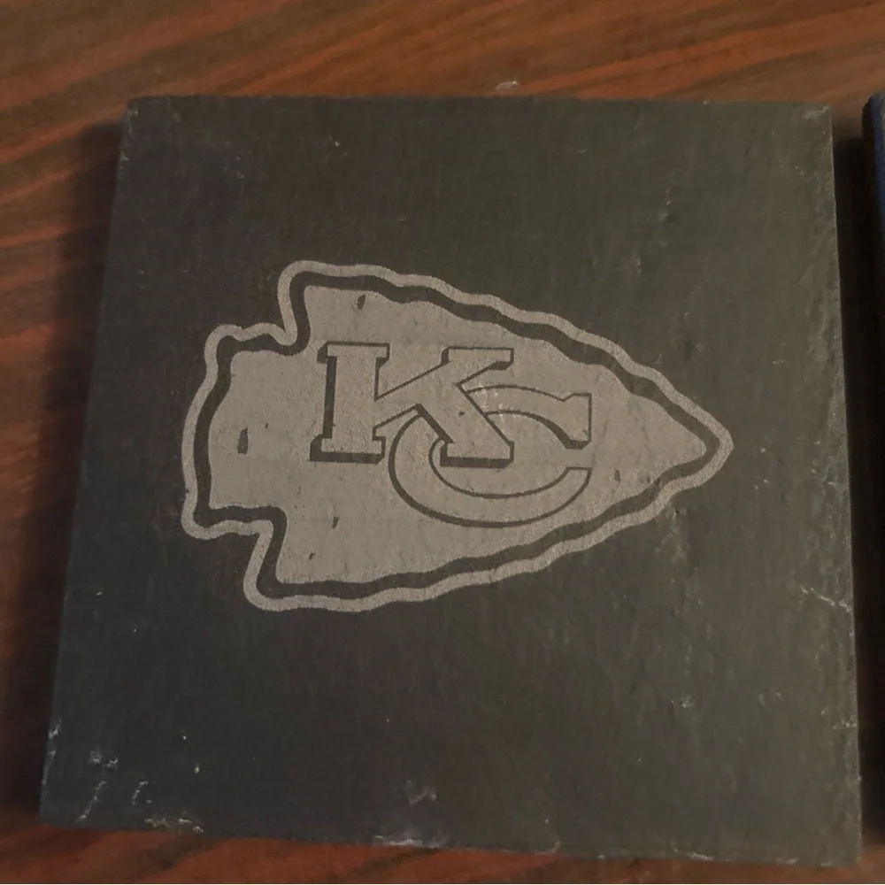 NFL Slate Coasters with Kansas City Chiefs Arrowhead Logo